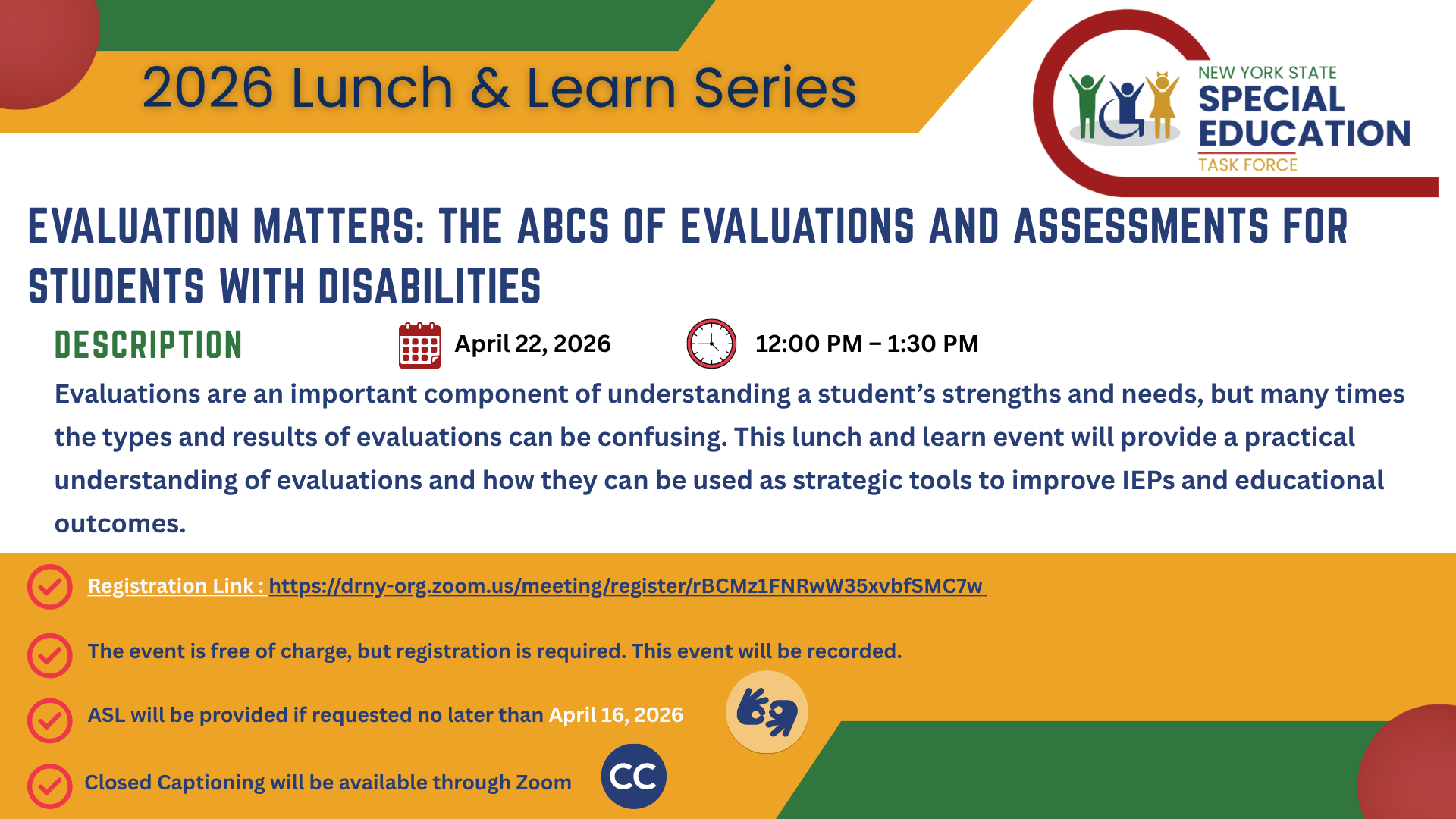 Evaluation Matters: The ABCs of Evaluations and Assessments for Students with Disabilities